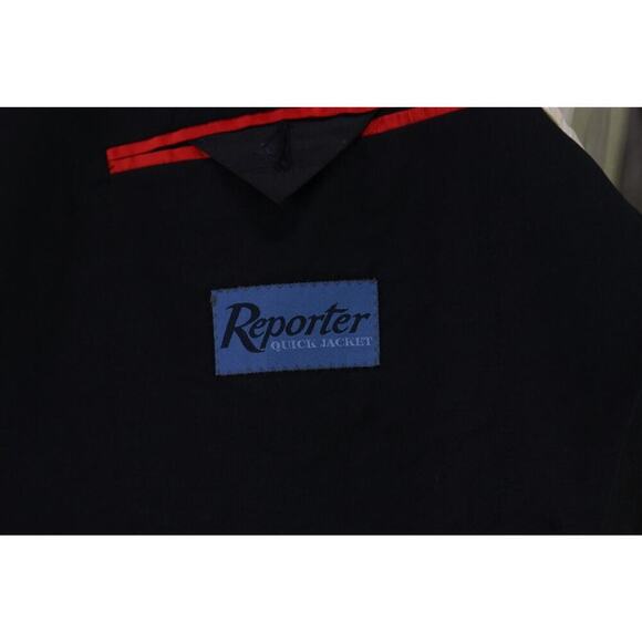 Reporter Quick Jacket Black Patch Pocket Super 110s Wool Unstructured Blazer 40R - Picture 7 of 8